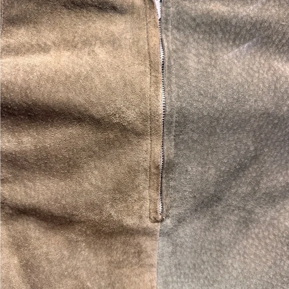 Vintage, Sz 4, custom, olive green genuine Suede Leather suit with Embroidery. - Picture 10 of 15